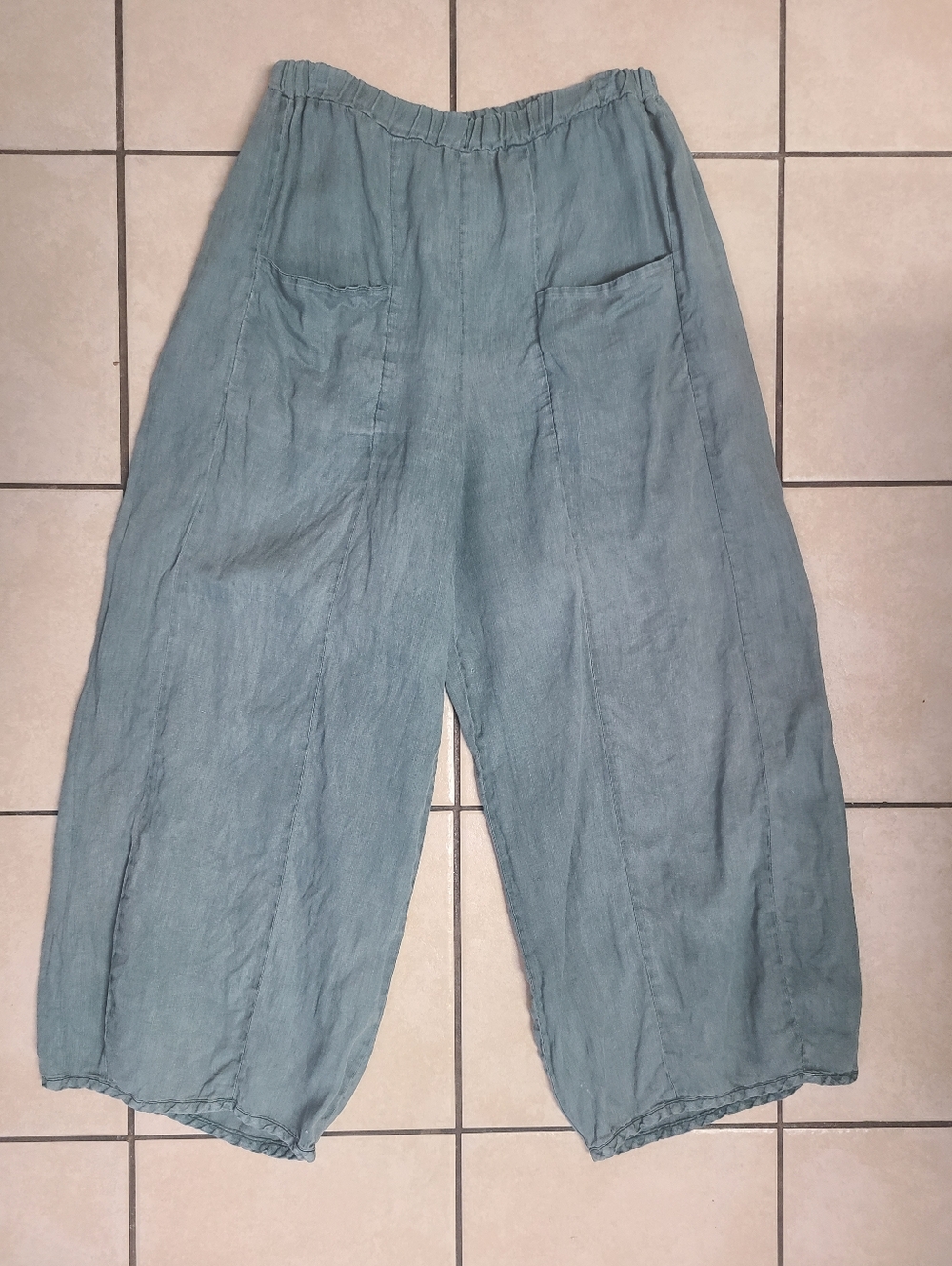 Cynthia Ashby Wide Leg Ankle Linen Pants - Picture 2 of 6